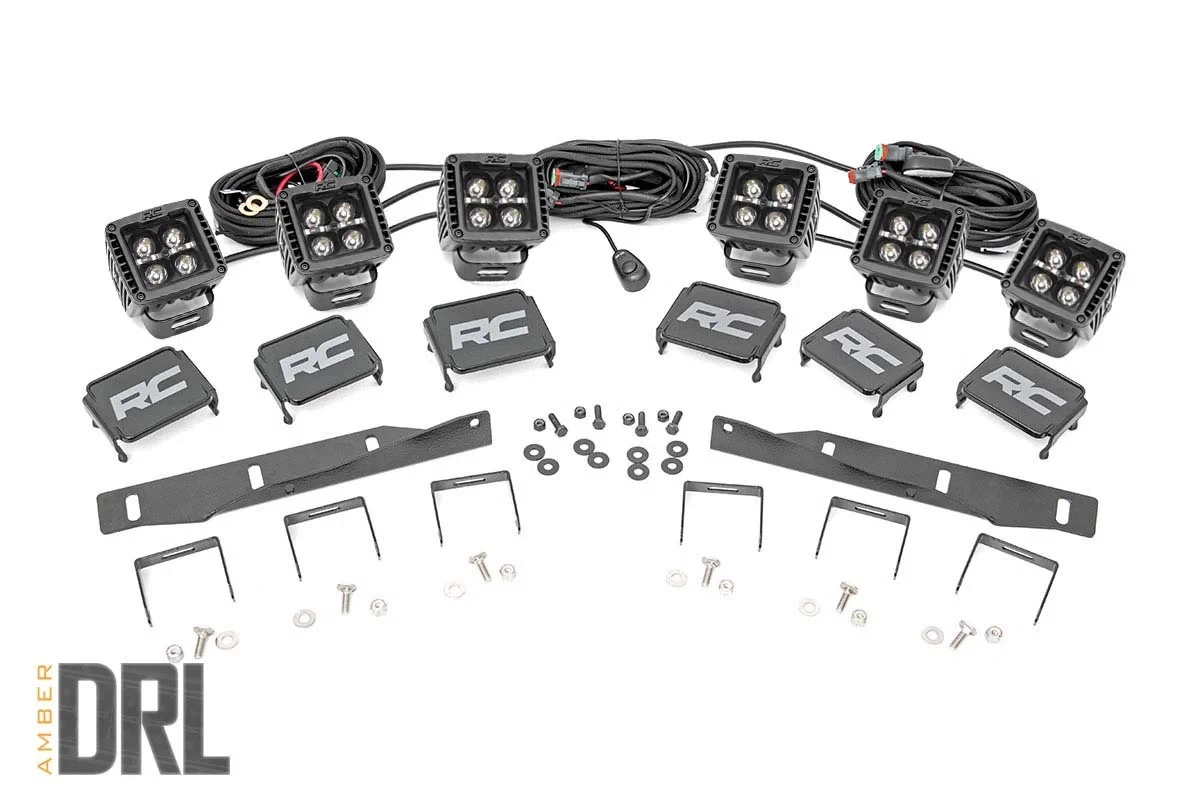 Fits Ford Raptor(17-20) LED Light Fog Mount Triple 2_ Black Pair 70700DRLA